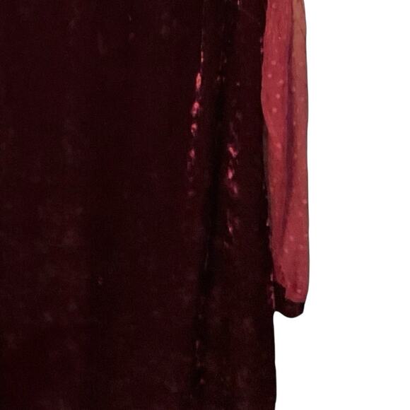 Cranberry Crushed Velvet Plus Size 3x Gown Dress Formal Holiday Wedding - Picture 15 of 16